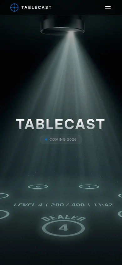 Tablecast concept site on mobile