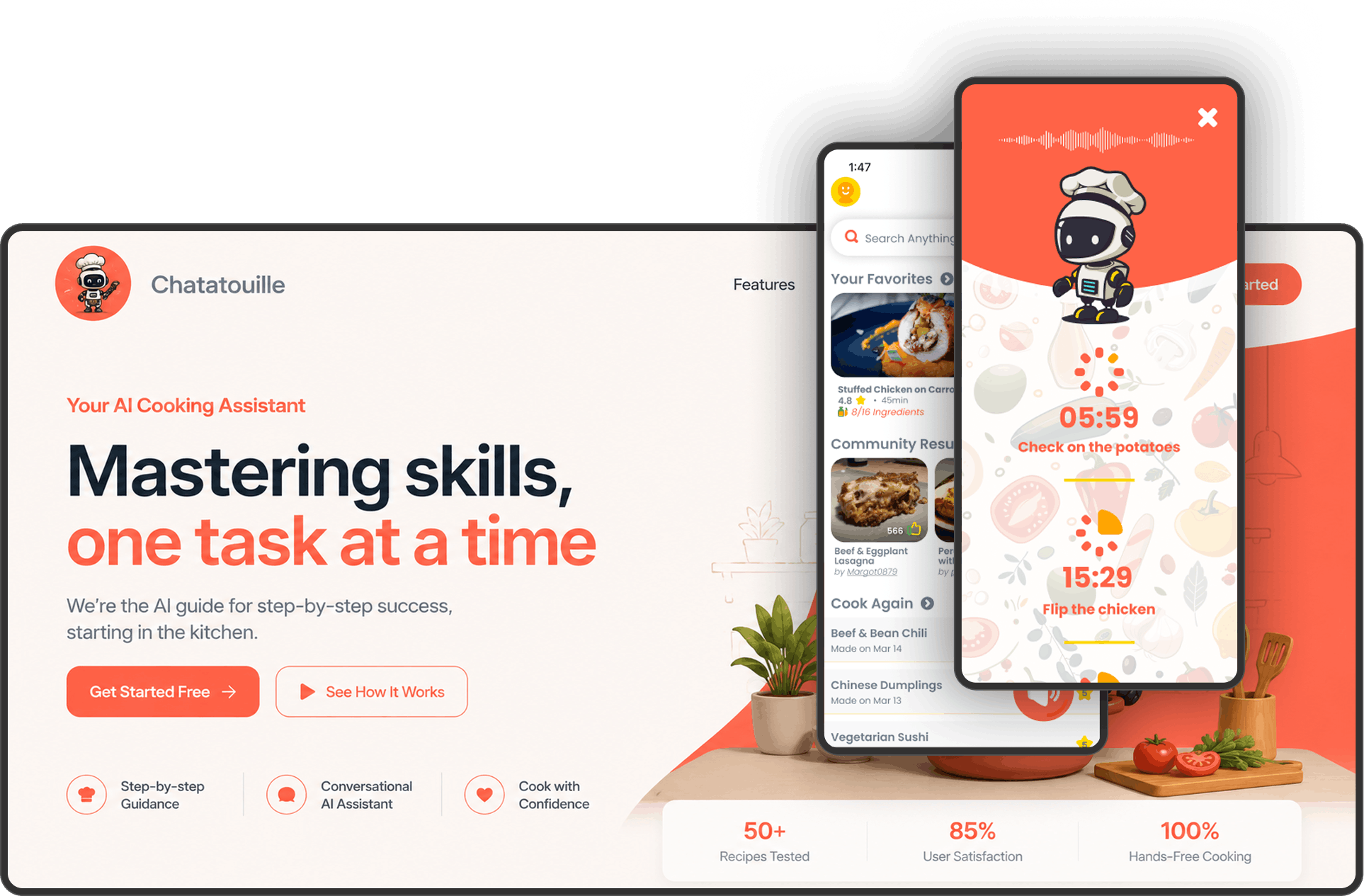 Chatatouille product design and web development portfolio screenshot by Splaticus