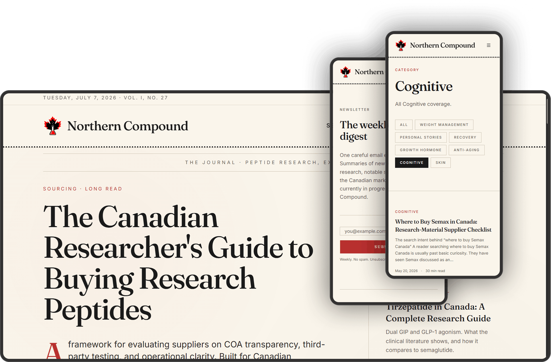 Northern Compound product design and web development portfolio screenshot by Splaticus