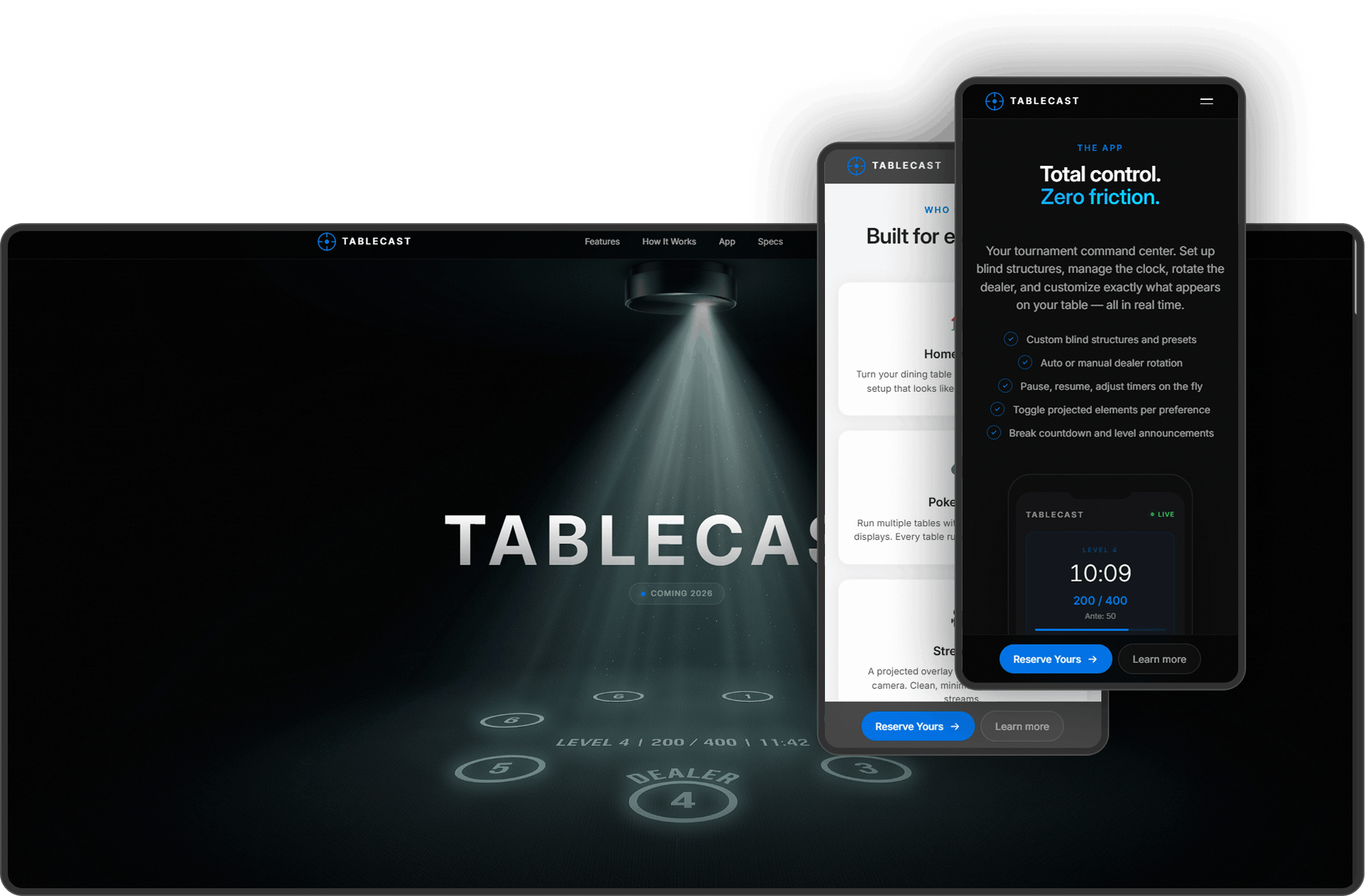 Tablecast product design and web development portfolio screenshot by Splaticus
