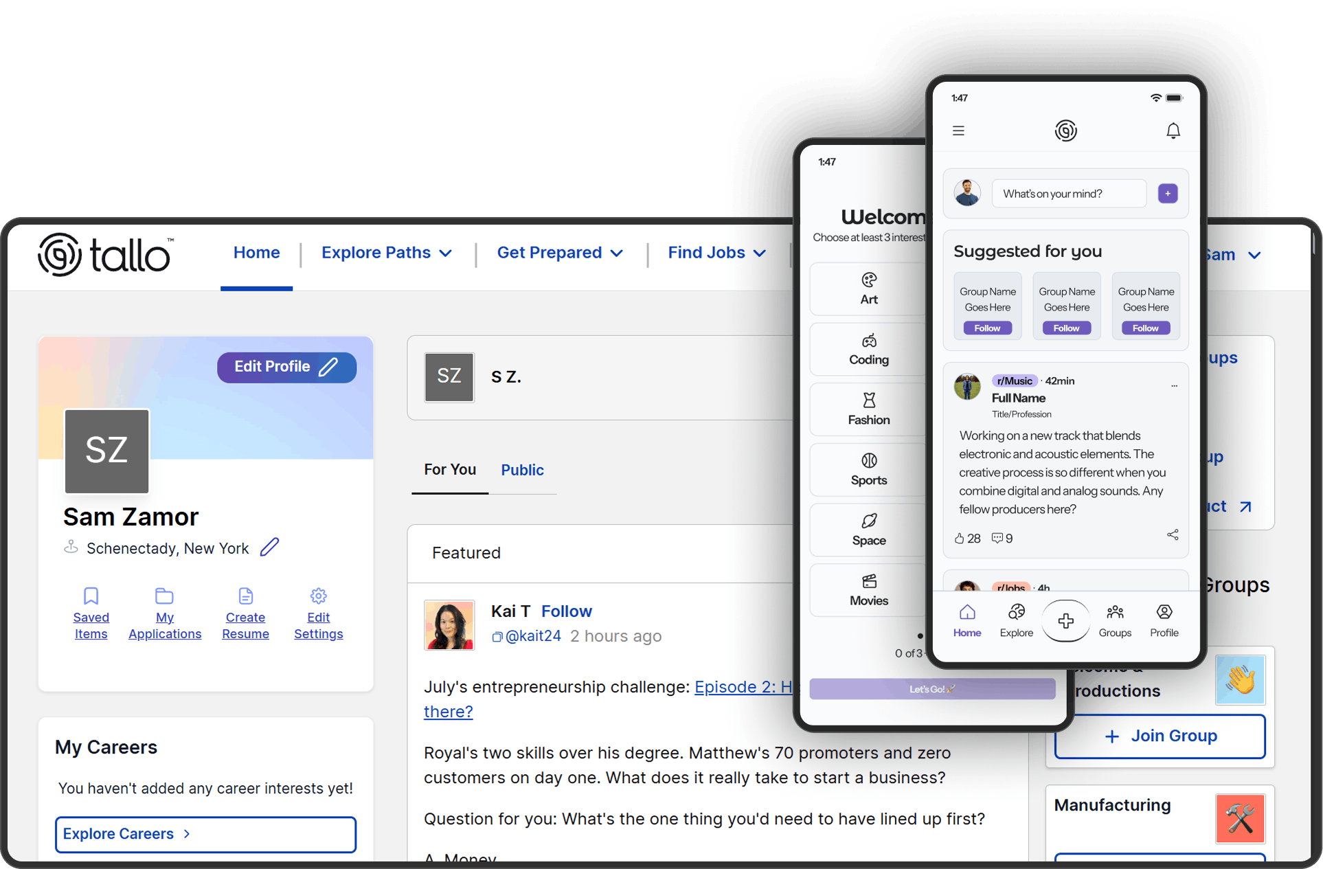 Tallo product design and web development portfolio screenshot by Splaticus